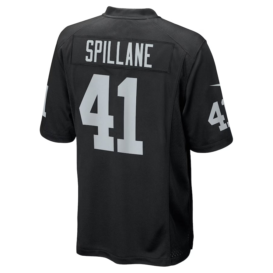 American Football Jersey | LV.Raiders #41 Robert Spillane Black Game Player Stitched American Football Jerseys - image 1