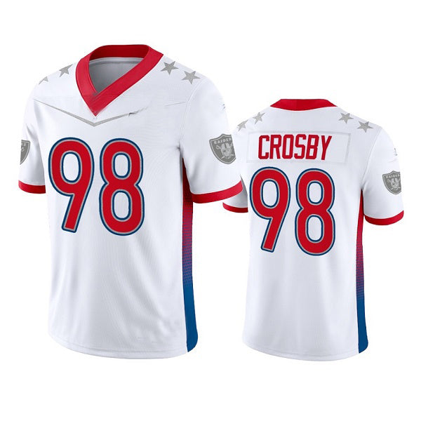 American Football Jersey | L.Raiders #98 Maxx Crosby 2022 White Pro Bowl Stitched Jersey American Football Jerseys - image 1