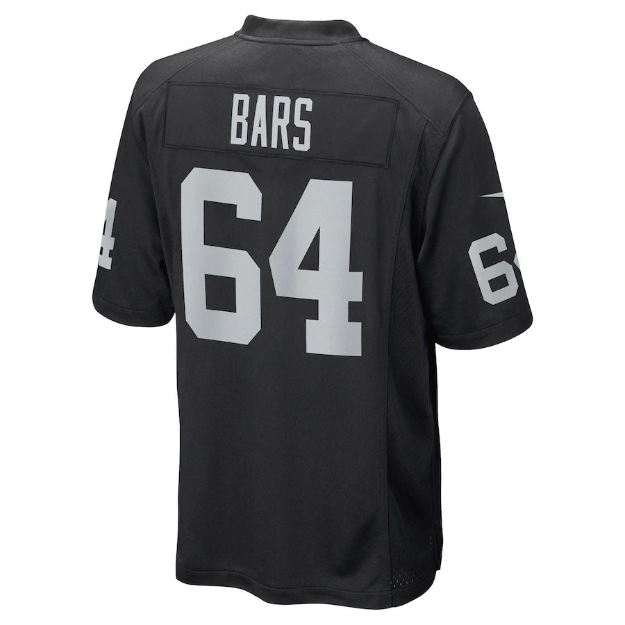 American Football Jersey | L.Raiders #64 Alex Bars Black Game Player Jersey Stitched American Football Jerseys - image 1