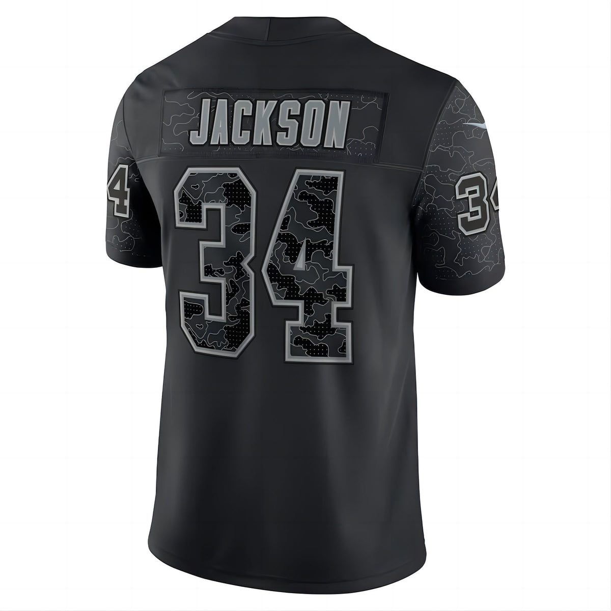 American Football Jersey | L.Raiders #34 Bo Jackson Black Retired Player RFLCTV Limited Jersey Stitched American Football Jerseys - image 1
