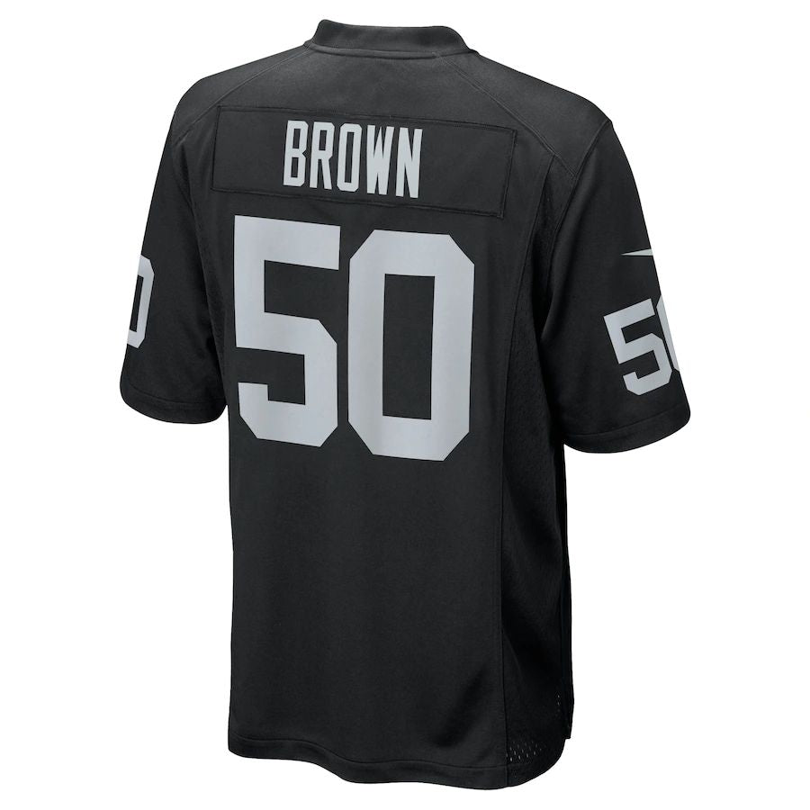 American Football Jersey | L.Raiders #50 Jayon Brown Black Game Jersey Stitched American Football Jerseys - image 1