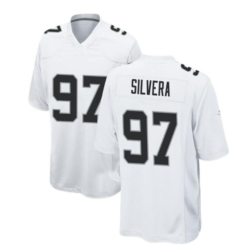 American Football Jersey | L.Raiders #97 Nesta Jade Silvera Game Jersey - White Stitched American Football Jerseys - image 1
