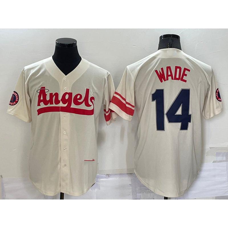 Baseball Jersey | Los Angeles Angels #14 Tyler Wade Cream 2022 City Connect Stitched - image 1