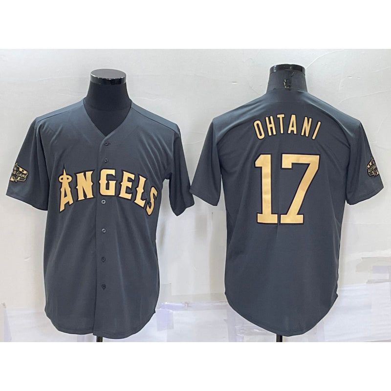 Baseball Jersey | Los Angeles Angels #17 Shohei Ohtani Grey 2022 All Star Stitched Cool - image 1