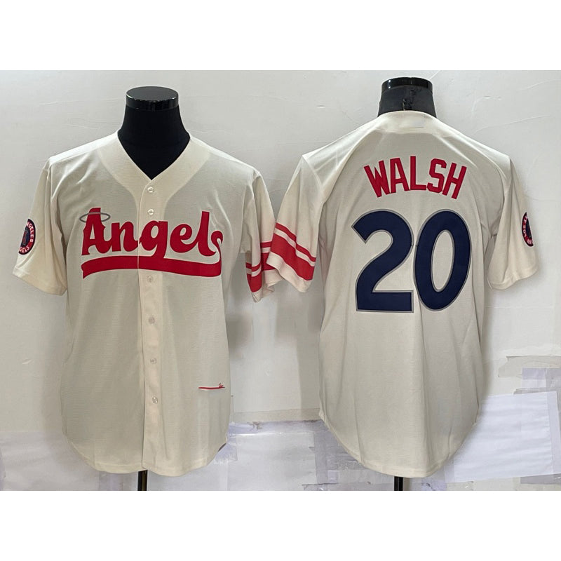 Baseball Jersey | Los Angeles Angels #20 Jared Walsh Cream 2022 City Connect Stitched - image 1