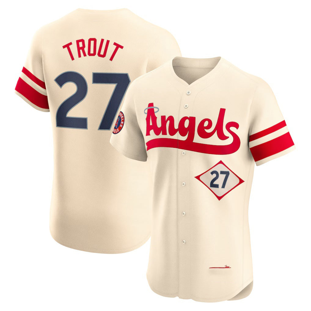 Baseball Jersey | Los Angeles Angels #27 Mike Trout Cream City Connect Player - image 1