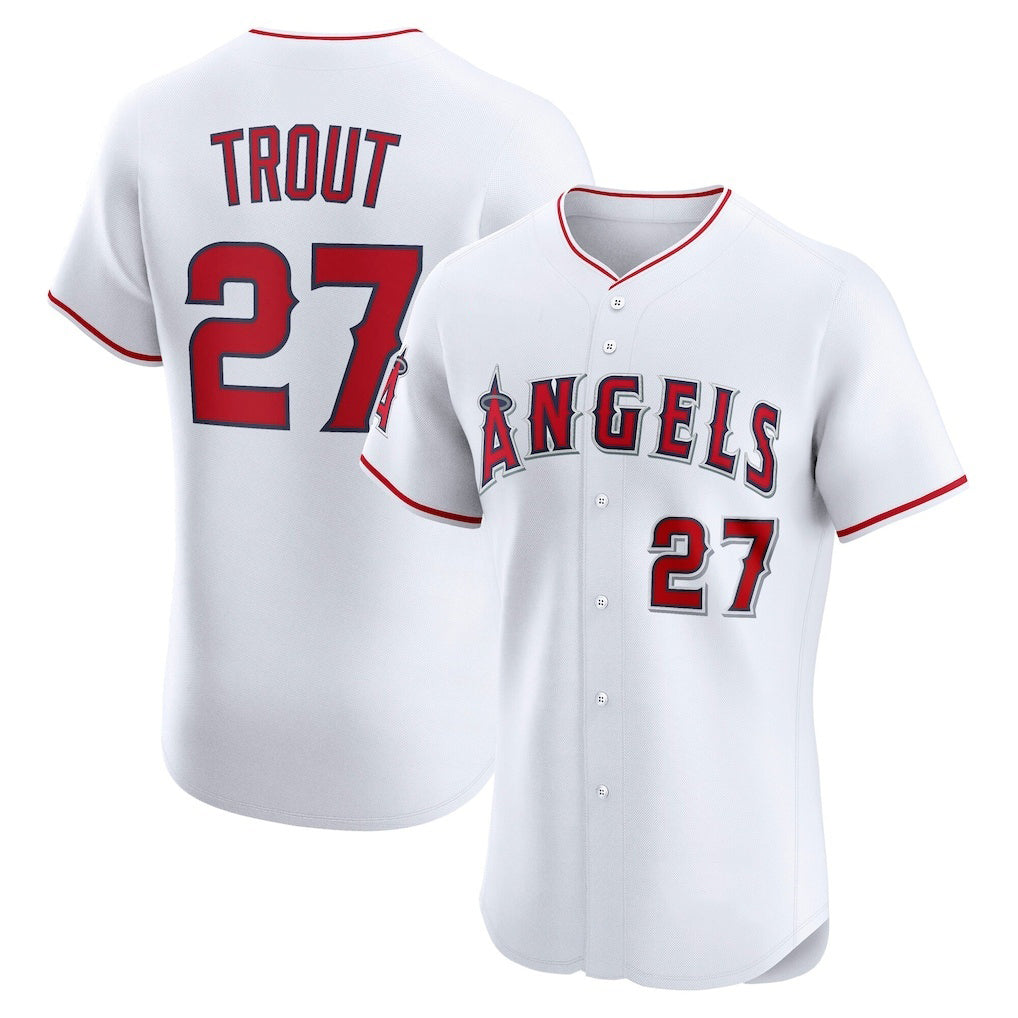Baseball Jersey | Los Angeles Angels #27 Mike Trout White Home Player - image 1