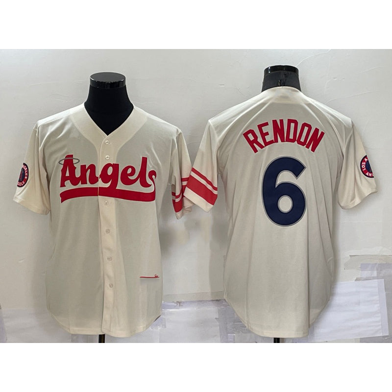 Baseball Jersey | Los Angeles Angels #6 Anthony Rendon Cream 2022 City Connect Stitched - image 1