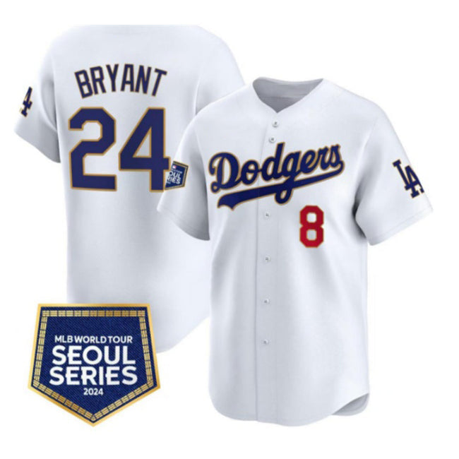Baseball Jersey | Los Angeles Dodgers Front #8 Back #24 Kobe Bryant White 2024 World Tour Seoul Series Home Limited Stitched - image 1