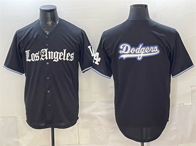 Baseball Jersey | Los Angeles Dodgers Team Big Logo Black 'Gothic Edition' Limited Stitched 2 - image 1