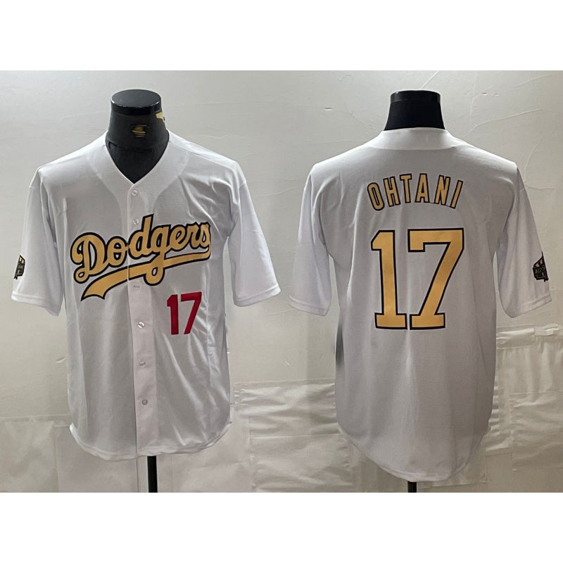Baseball Jersey | Los Angeles Dodgers #17 Shohei Ohtani Number White 2022 All Star Stitched Cool - image 1