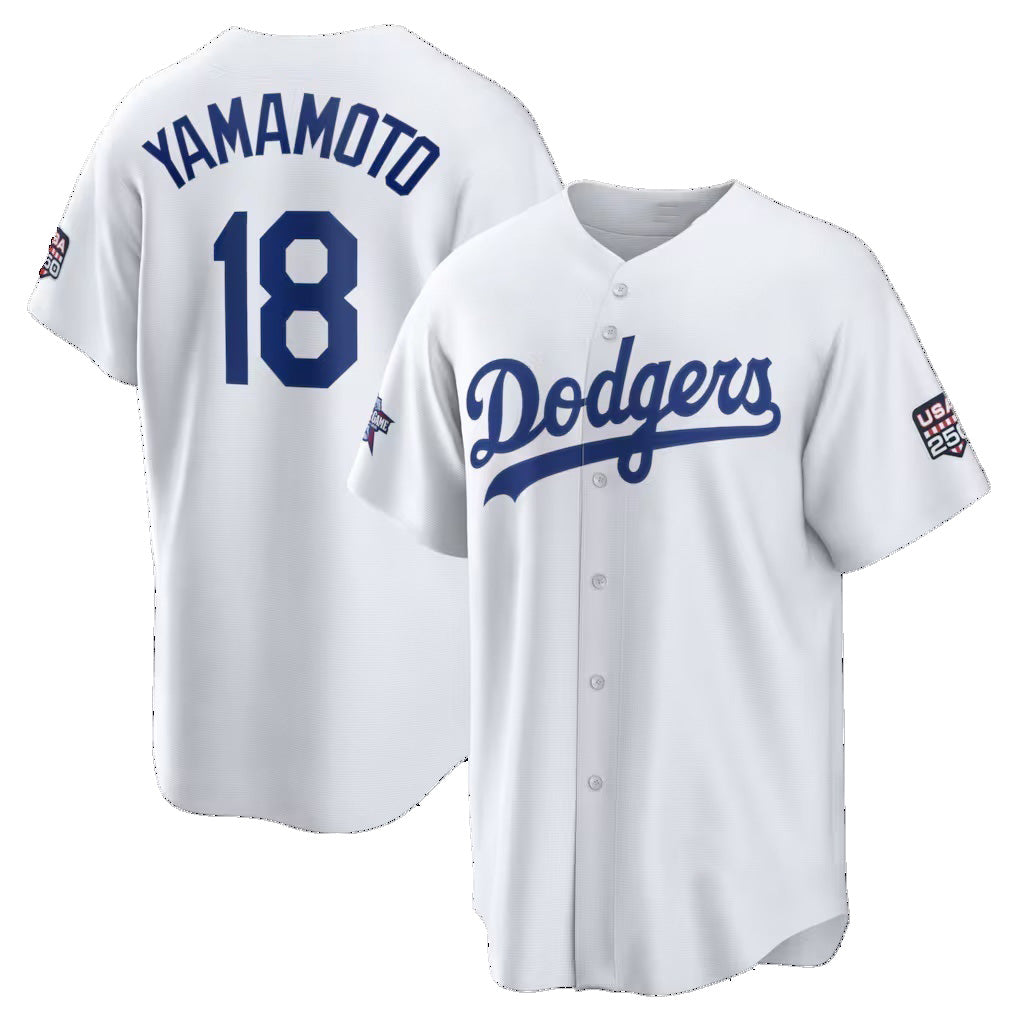 Baseball Jersey | Los Angeles Dodgers #18 Yoshinobu Yamamoto 2026 All-Star Game White Replica - image 1