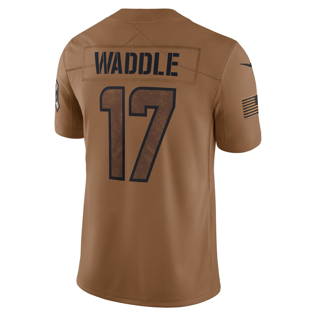 American Football Jersey | M.Dolphins #17 Jaylen Waddle Brown Salute To Service Limited - image 1