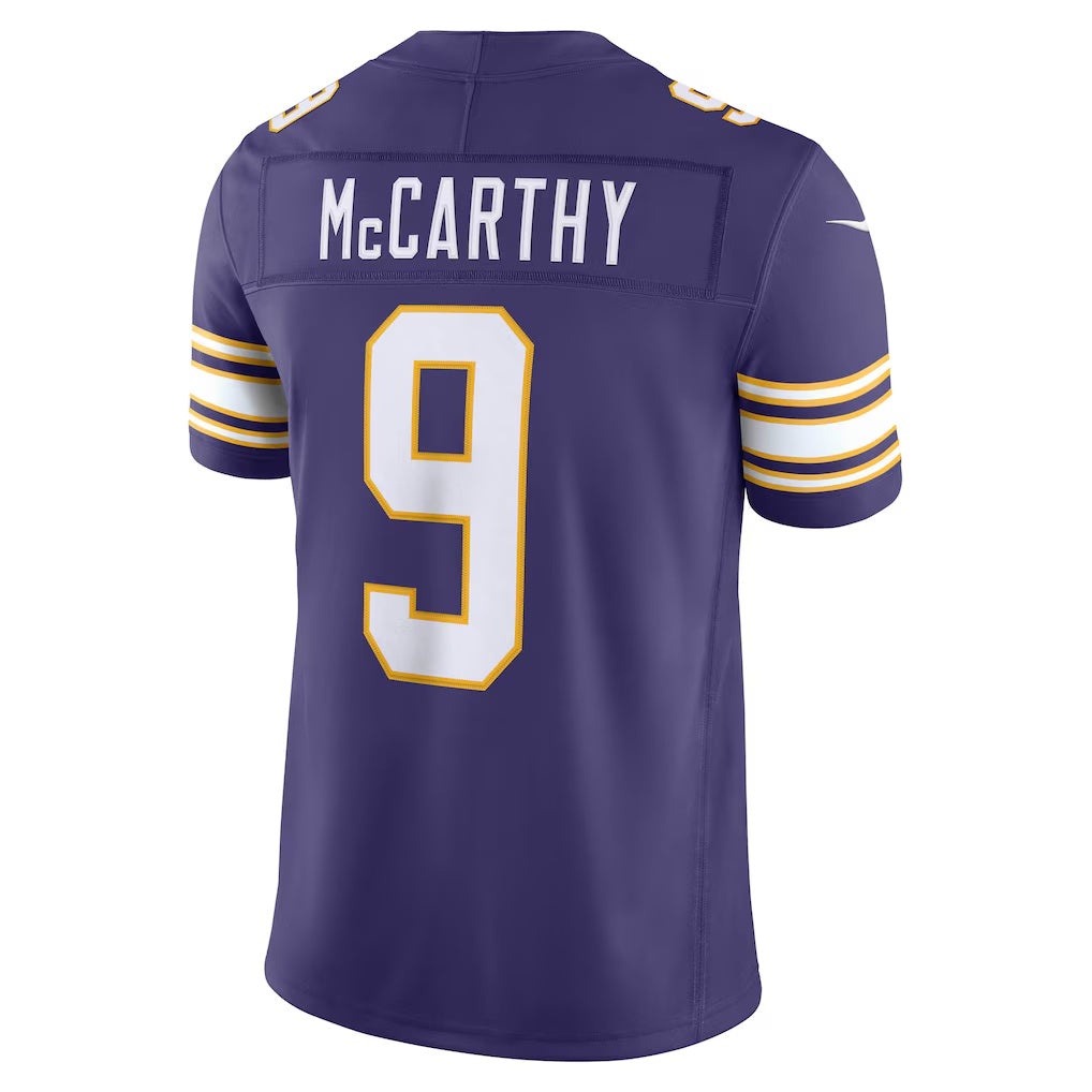 American Football Jersey | MN.Vikings #9 J.J. McCarthy Purple Alternate Classic Vapor F.U.S.E. Stitched Limited - image 1