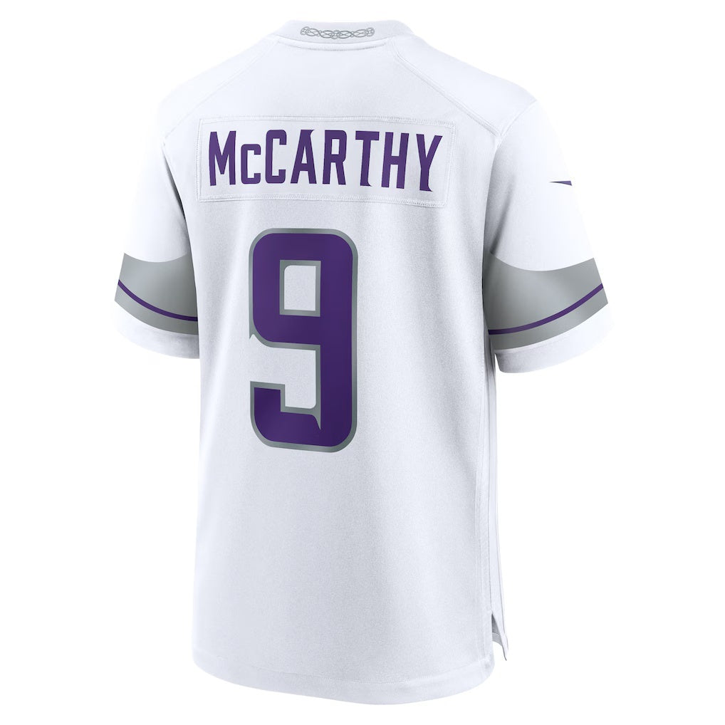 American Football Jersey | MN.Vikings #9 J.J. McCarthy White Alternate Game Player Jersey - image 1