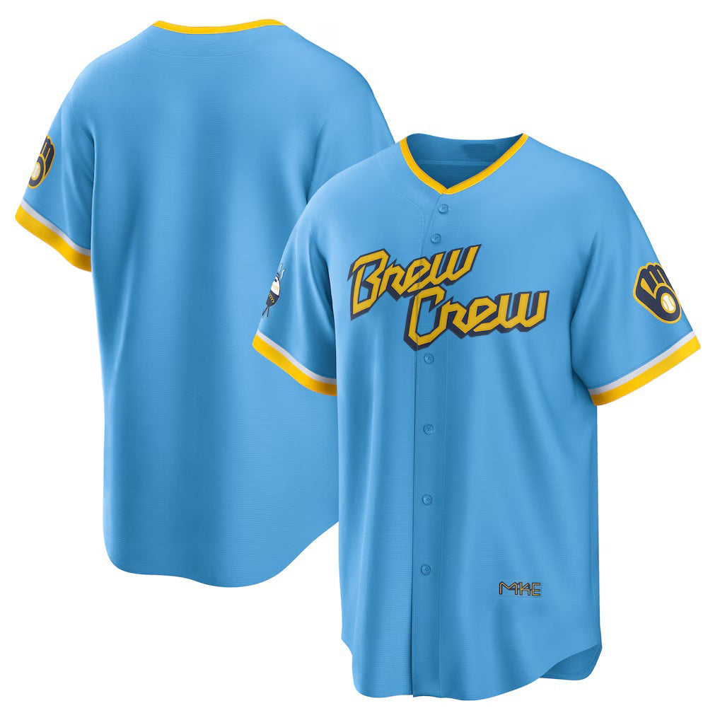 Baseball Jersey | Milwaukee Brewers Powder Blue City Connect Replica Team - image 1