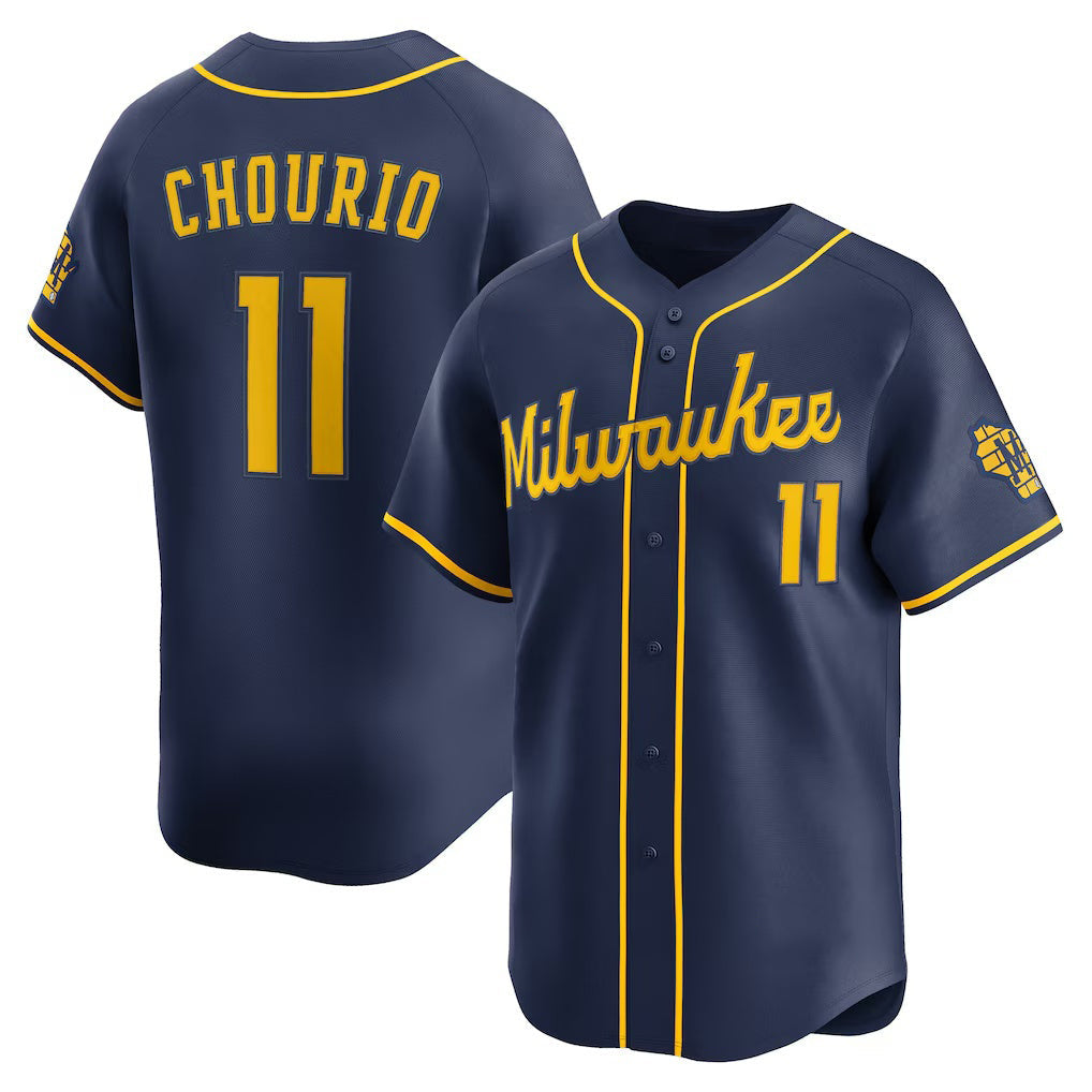 Baseball Jersey | Milwaukee Brewers #11 Jackson Chourio Navy Alternate Limited - image 1