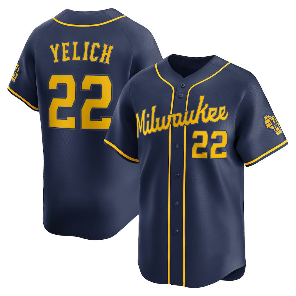 Baseball Jersey | Milwaukee Brewers #22 Christian Yelich Navy Alternate Limited - image 1