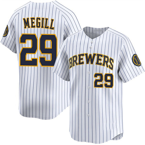 Baseball Jersey | Milwaukee Brewers #29 Trevor Megill White Alternate Limited Stitched - image 1