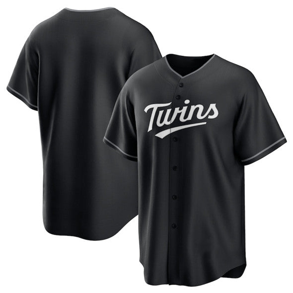 Baseball Jersey | Minnesota Twins Blank Black Lights Out Limited Stitched - image 1