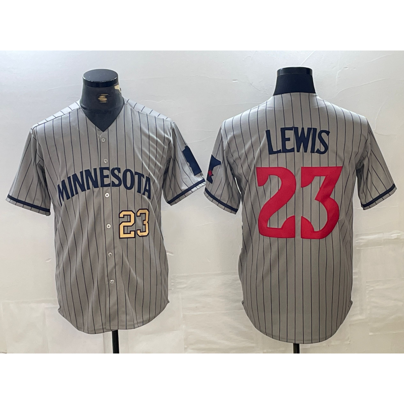 Baseball Jersey | Minnesota Twins #23 Royce Lewis Number 2023 Grey Home Team Stitched - image 1