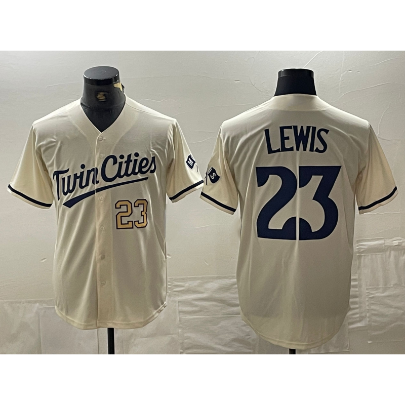 Baseball Jersey | Minnesota Twins #23 Royce Lewis Number Cream Stitched Baseball Jerseys - image 1