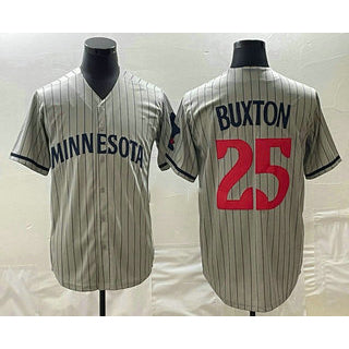 Baseball Jersey | Minnesota Twins #25 Byron Buxton 2023 Grey Home Team Stitched - image 1