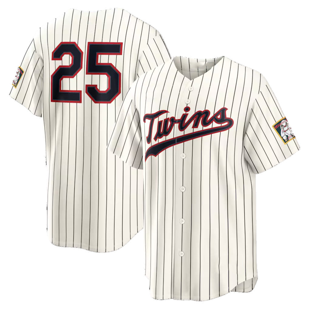 Baseball Jersey | Minnesota Twins #25 Byron Buxton Cream 2026 Field of Dreams Stadium - image 1
