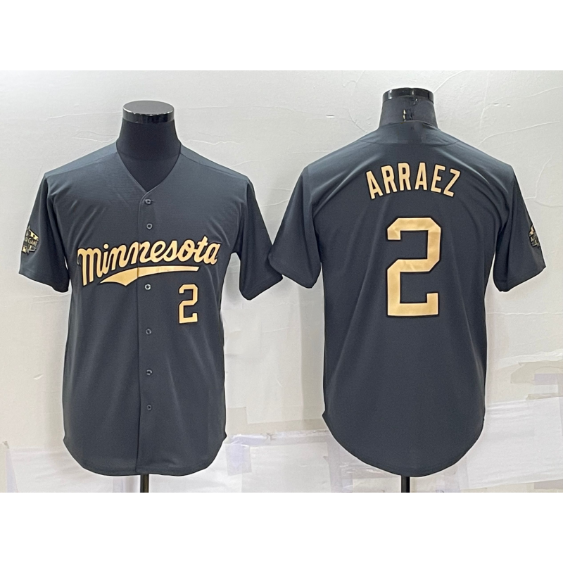 Baseball Jersey | Minnesota Twins #2 Luis Arraez Number Charcoal 2022 All-Star Stitched - image 1