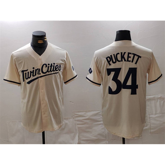 Baseball Jersey | Minnesota Twins #34 Kirby Puckett Cream Stitched - image 1