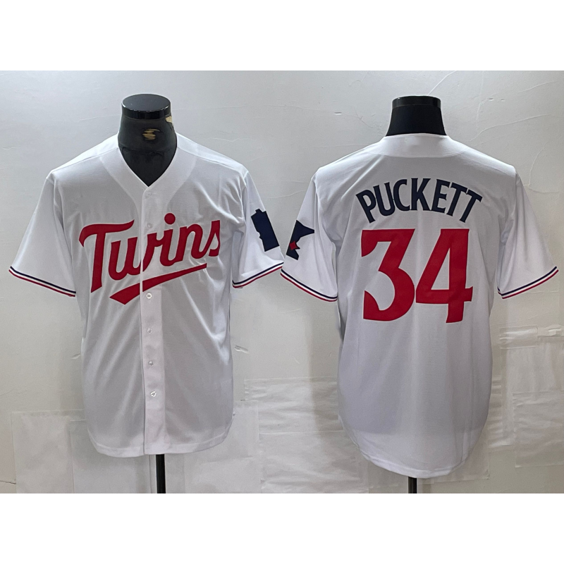 Baseball Jersey | Minnesota Twins #34 Kirby Puckett White Red Stitched Cool - image 1