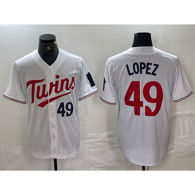 Baseball Jersey | Minnesota Twins #49 Pablo Lopez Number White Stitched Cool - image 1
