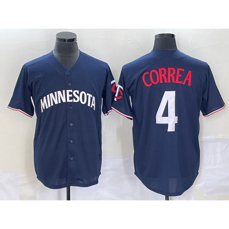 Baseball Jersey | Minnesota Twins #4 Carlos Correa 2023 Navy Blue Stitched - image 1