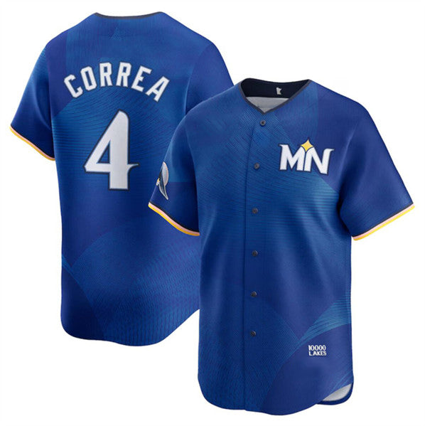 Baseball Jersey | Minnesota Twins #4 Carlos Correa Royal 2024 City Connect Limited Stitched - image 1