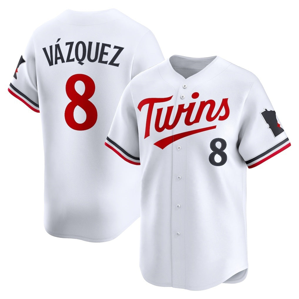 Baseball Jersey | Minnesota Twins #8 Christian Vázquez White Home Limited - image 1