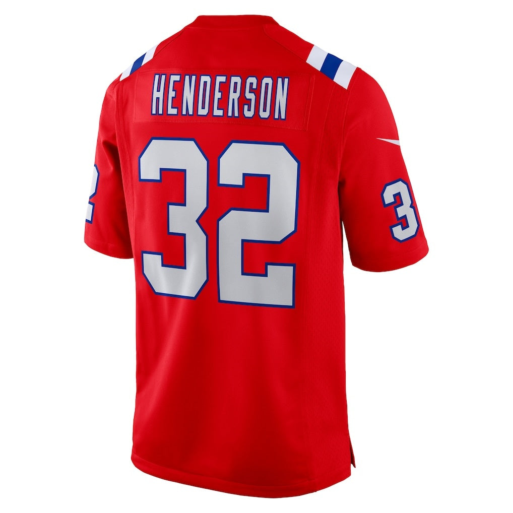 American Football Jersey | NE.Patriots #32 TreVeyon Henderson Red Alternate Game Player Stitched American Football Jerseys - image 1