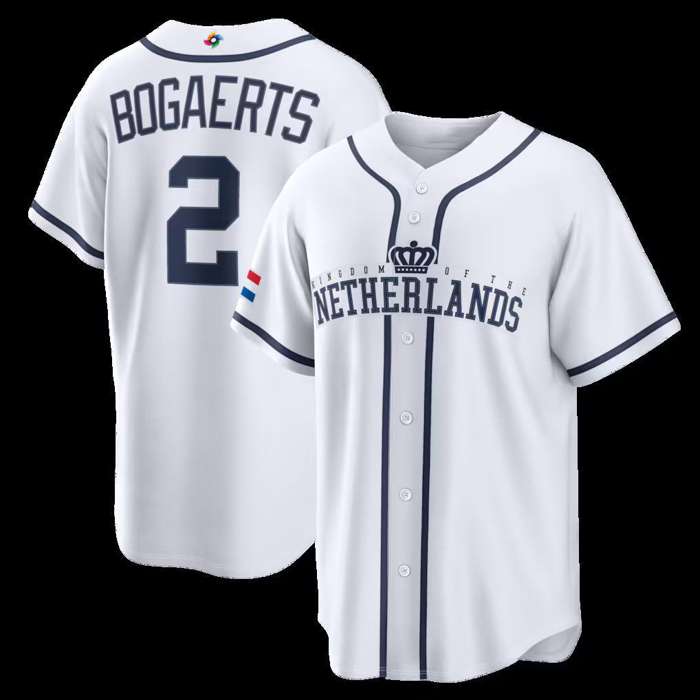 Baseball Jersey | Netherlands Baseball #2 Xander Bogaerts 2026 World Baseball Classic Home Stadium - White - image 1