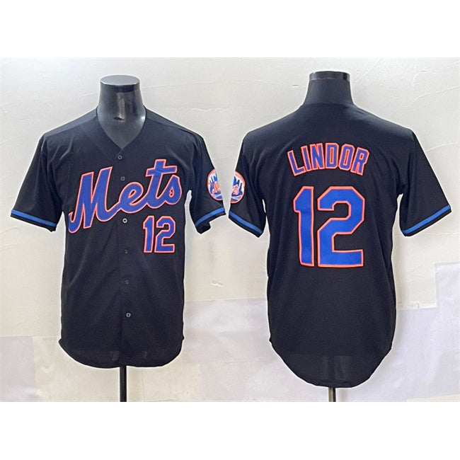 Baseball Jersey | New York Mets #12 Francisco Lindor Black Alternate Limited Stitched - image 1