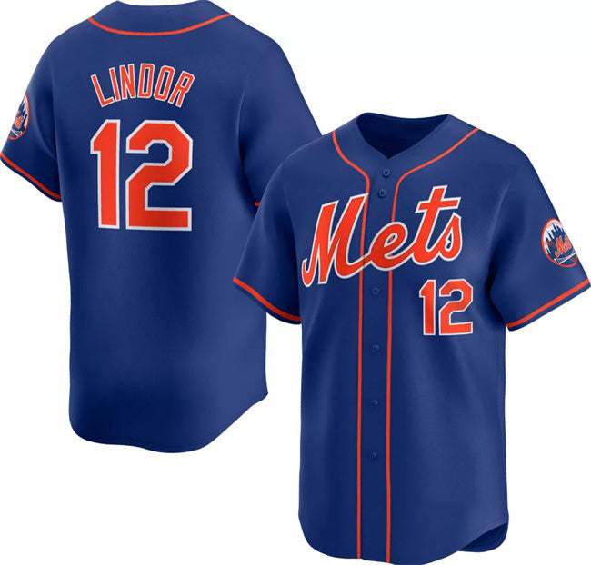 Baseball Jersey | New York Mets #12 Francisco Lindor Royal 2024 Alternate Limited Stitched - image 1