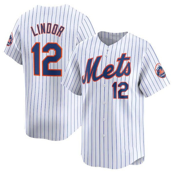 Baseball Jersey | New York Mets #12 Francisco Lindor White 2024 Home Limited Stitched - image 1