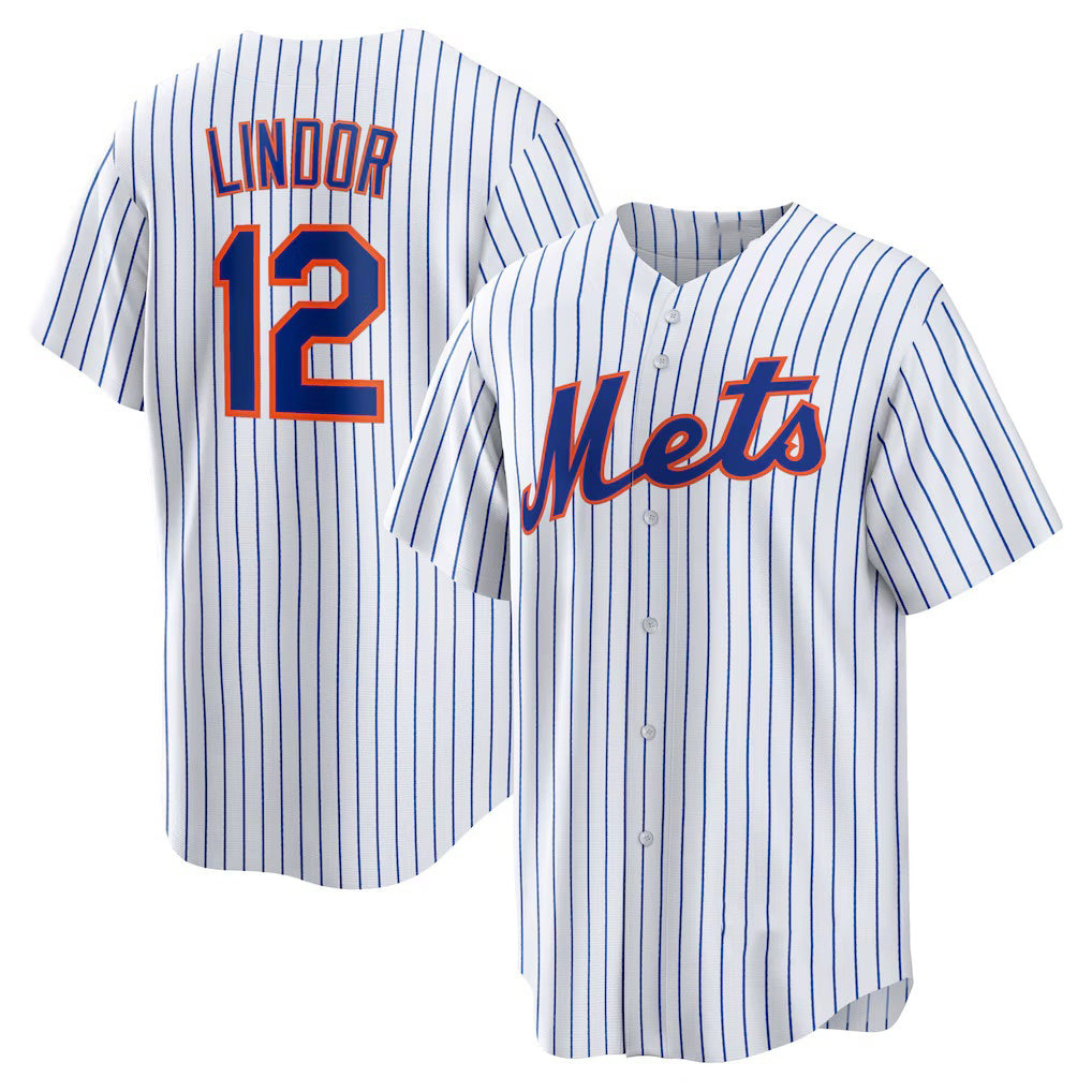 Baseball Jersey | New York Mets #12 Francisco Lindor White Home Replica Player - image 1