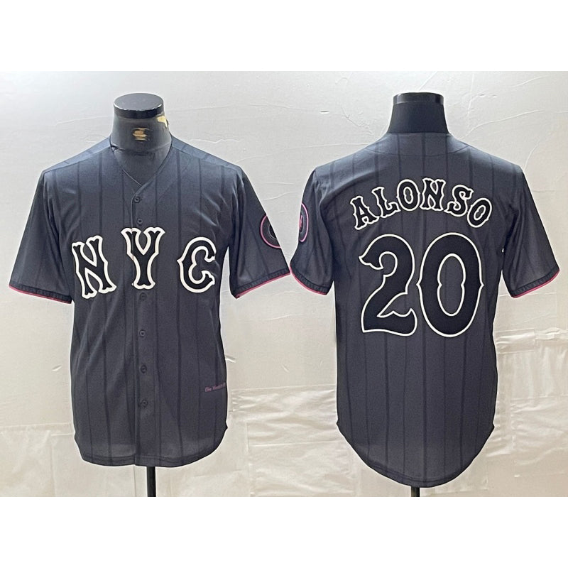 Baseball Jersey | New York Mets #20 Pete Alonso Grey 2024 City Connect Stitched - image 1