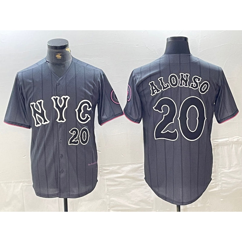 Baseball Jersey | New York Mets #20 Pete Alonso Number Grey 2024 City Connect Stitched - image 1