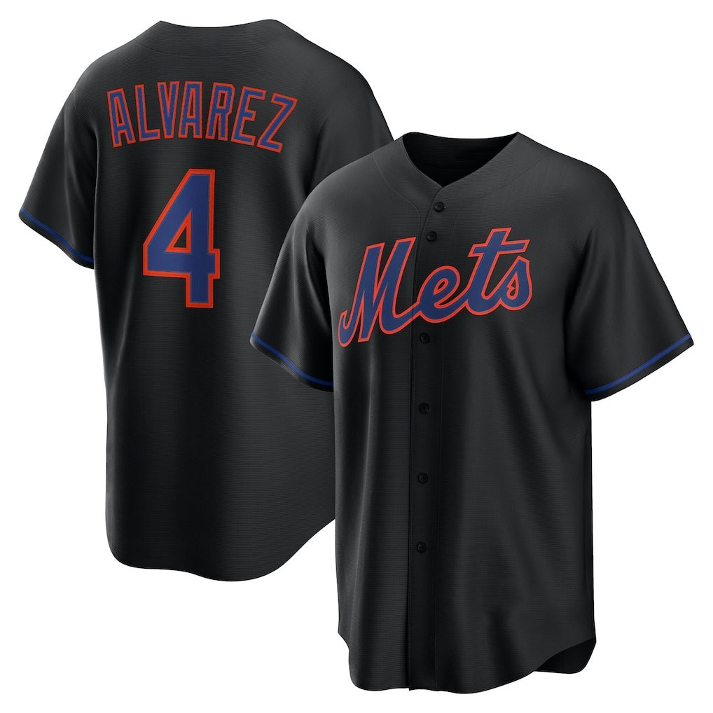 Baseball Jersey | New York Mets #4 Francisco Alvarez Black Alternate Replica - image 1