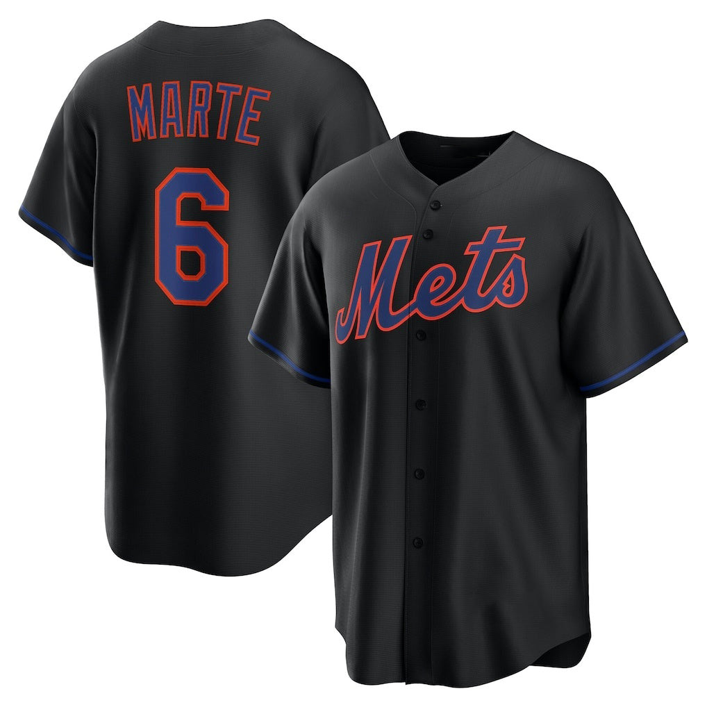 Baseball Jersey | New York Mets #6 Starling Marte Black Alternate Replica - image 1
