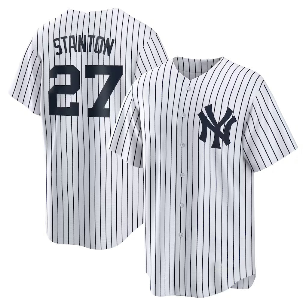 Baseball Jersey | New York Yankees #27 Giancarlo Stanton White Home Replica Player Name - image 1