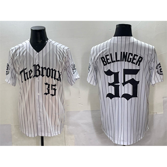 Baseball Jersey | New York Yankees #35 Cody Bellinger White Pinstripe 'Gothic Legacy Edition' Limited Stitched - image 1