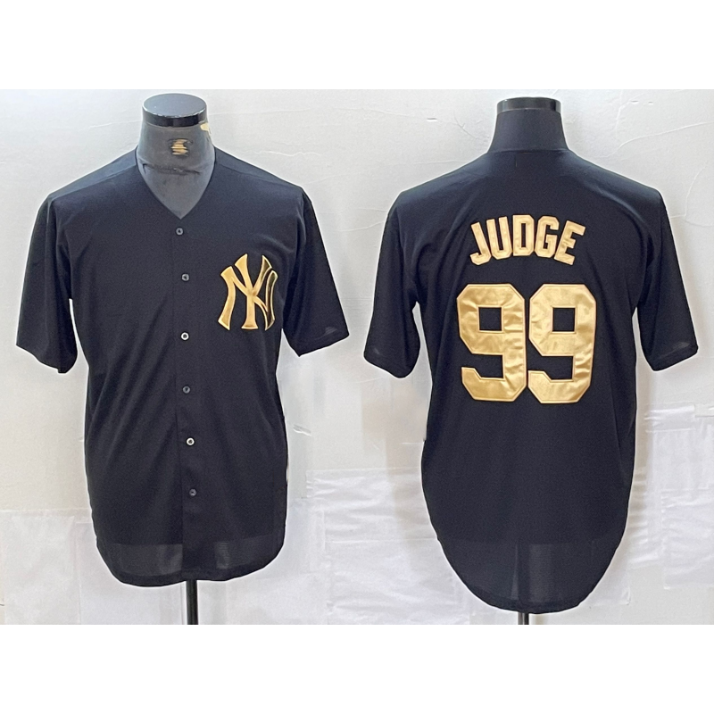 Baseball Jersey | New York Yankees #99 Aaron Judge Black Gold Stitched - image 1