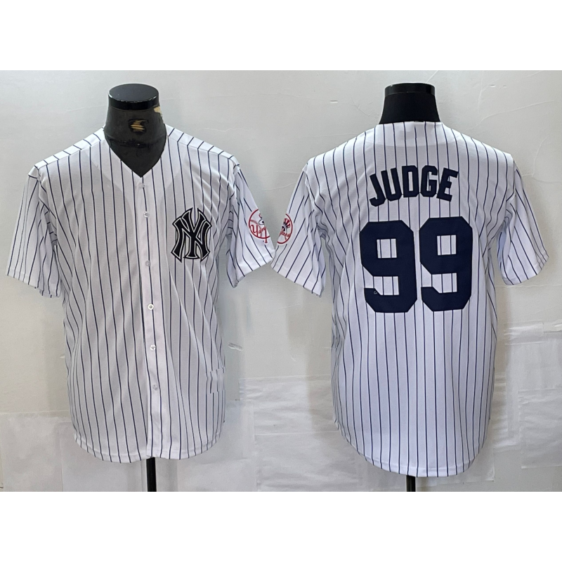 Baseball Jersey | New York Yankees #99 Aaron Judge Name White With Patch 2024 Stitched - image 1