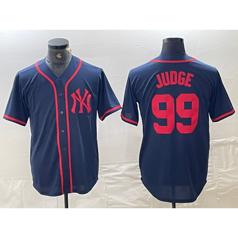 Baseball Jersey | New York Yankees #99 Aaron Judge Navy Red Fashion Cool - image 1
